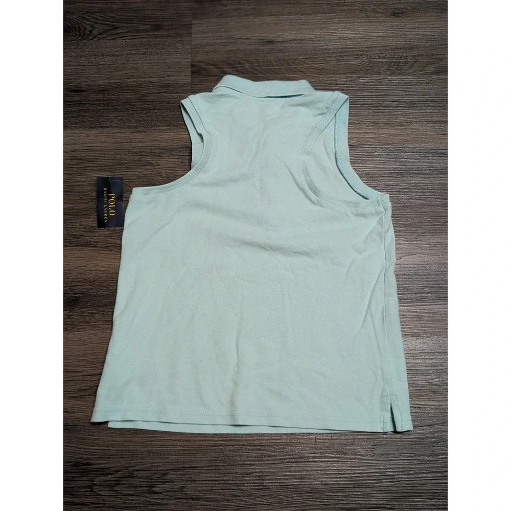 Polo Ralph Lauren Girls Medium 8-10 Sleeveless Polo Shirt Blue‎ Mint NWT